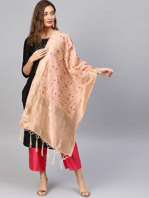 floral banarasi dupatta - 16714085 - Very Small Image - 1