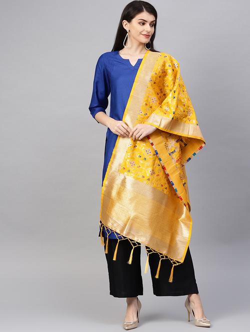 floral banarasi dupatta - 16714088 - Very Small Image - 1