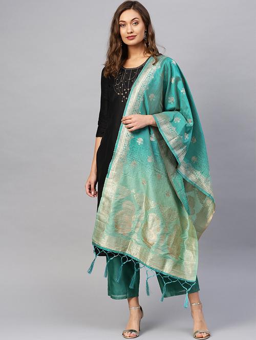 floral banarasi dupatta - 16714090 - Very Small Image - 1