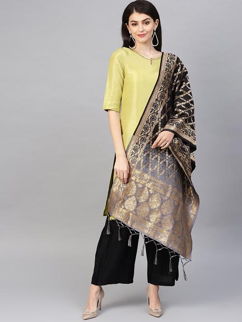 floral banarasi dupatta - 16714103 - Very Small Image - 1