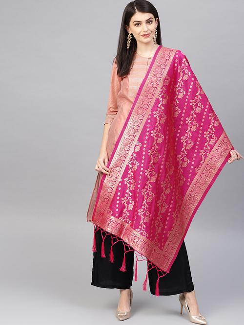 floral banarasi dupatta - 16714120 - Very Small Image - 1