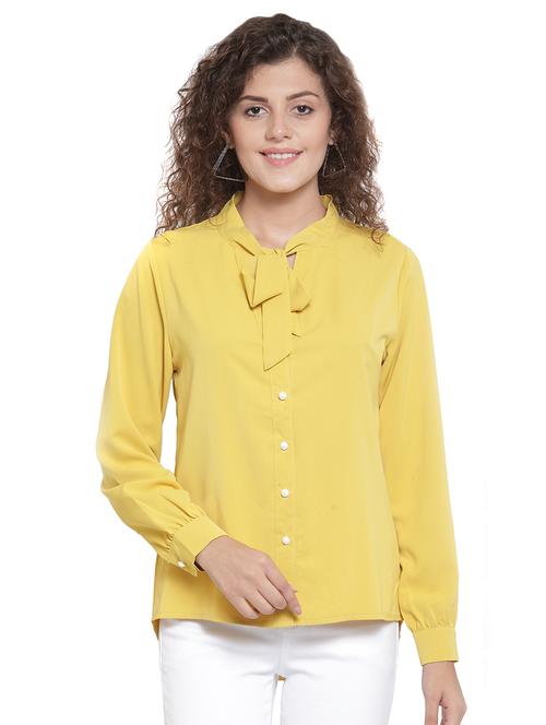 tie up neck long sleeved shirt - 16714371 - Very Small Image - 1