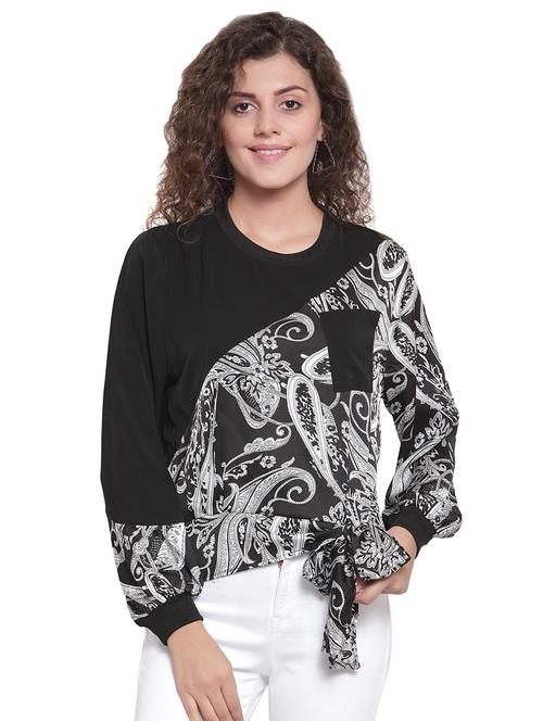 tie front paisley top - 16714377 - Very Small Image - 1