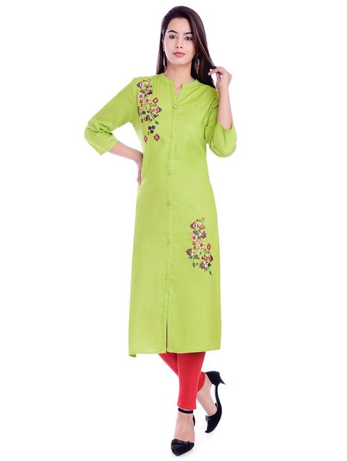 embroidered straight kurta - 16717050 - Very Small Image - 1