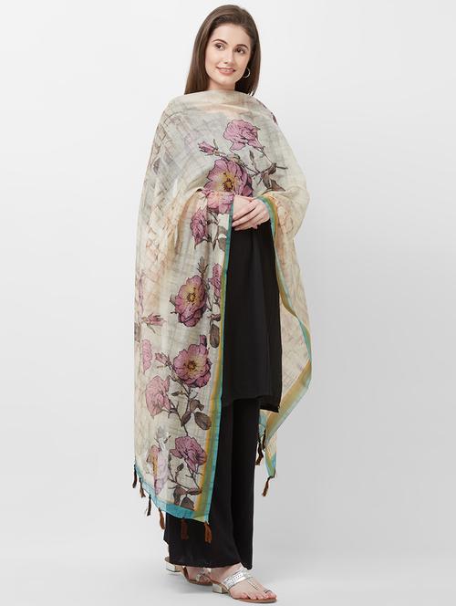 floral printed dupatta - 16717632 - Very Small Image - 1