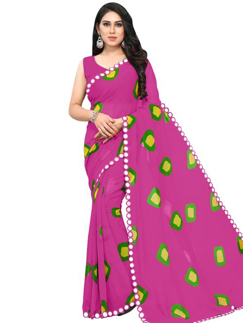 geometric printed saree with blouse - 16718024 - Very Small Image - 1