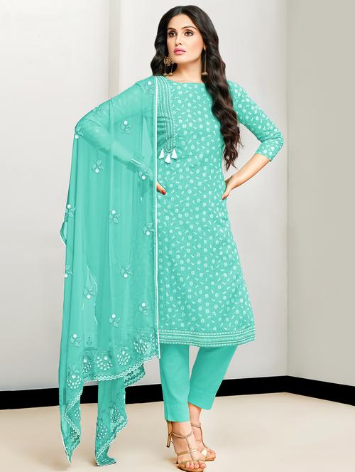floral printed unstitched suit set - 16719469 - Very Small Image - 1