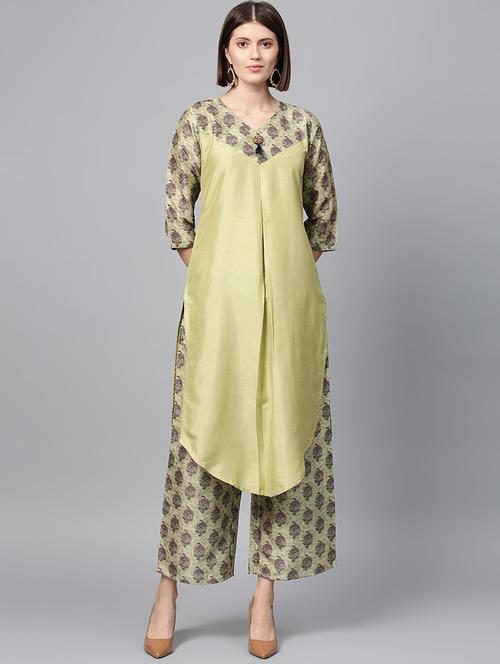 solid art silk straight kurta - 16719777 - Very Small Image - 1