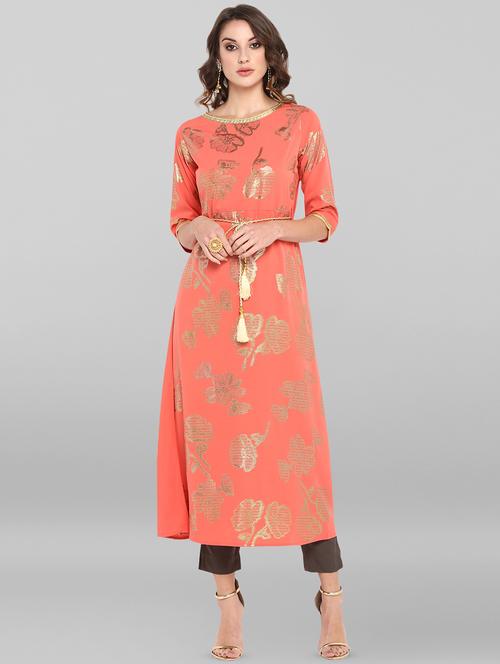 foil print a-line kurta - 16719845 - Very Small Image - 1