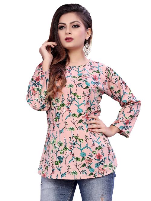 round neck floral top - 16720139 - Very Small Image - 1