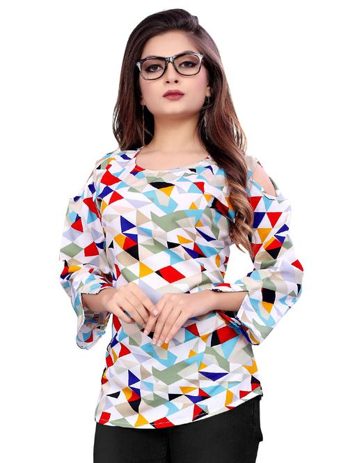 round neck abstract top - 16720153 - Very Small Image - 1