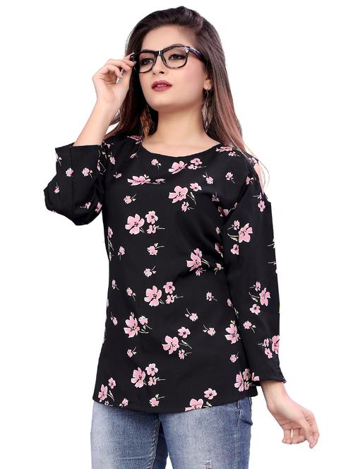 cold shoulder floral top - 16720155 - Very Small Image - 1