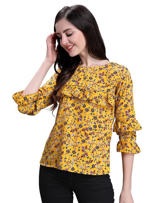 boat neck floral top - 16720422 - Very Small Image - 1