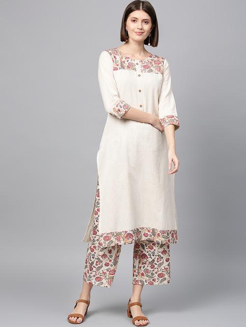 solid kurta palazzo set - 16720524 - Very Small Image - 1