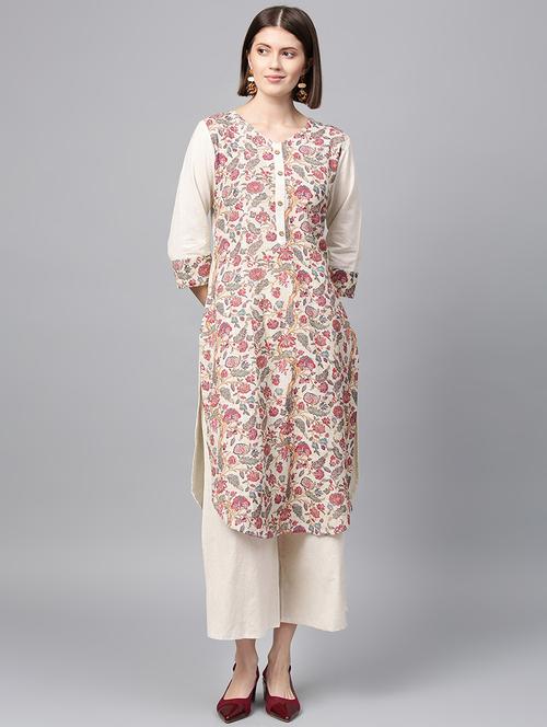 floral kurta palazzo set - 16720525 - Very Small Image - 1