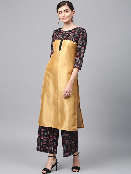 solid kurta palazzo set - 16720553 - Very Small Image - 1