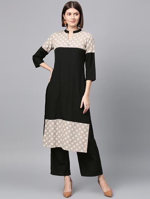 contrast kurta palazzo set - 16720559 - Very Small Image - 1