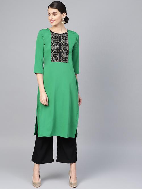 solid kurta palazzo set - 16720566 - Very Small Image - 1