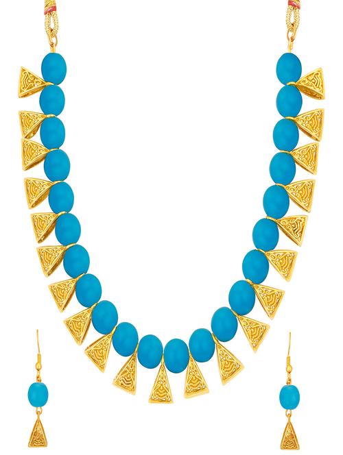 blue metal necklaces and earring - 16722023 - Very Small Image - 1