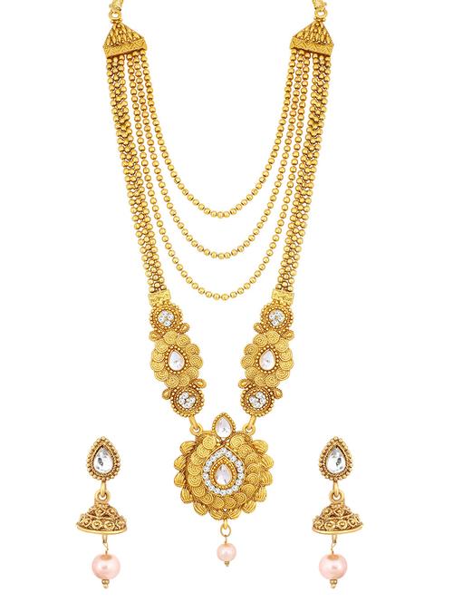 gold metal necklaces and earring - 16722040 - Very Small Image - 1