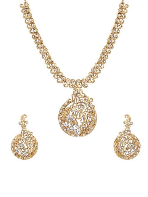 white metal necklaces and earring - 16722513 - Very Small Image - 1