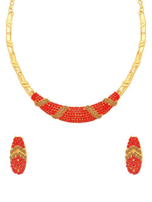 red metal necklaces and earring - 16722533 - Very Small Image - 1