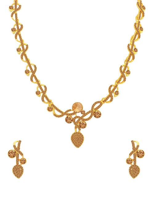 brown metal necklaces and earring - 16722583 - Very Small Image - 1