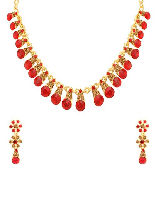 red metal necklaces and earring - 16722665 - Very Small Image - 1