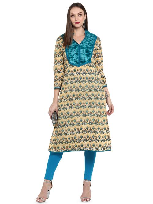 printed straight kurta - 16722740 - Very Small Image - 1