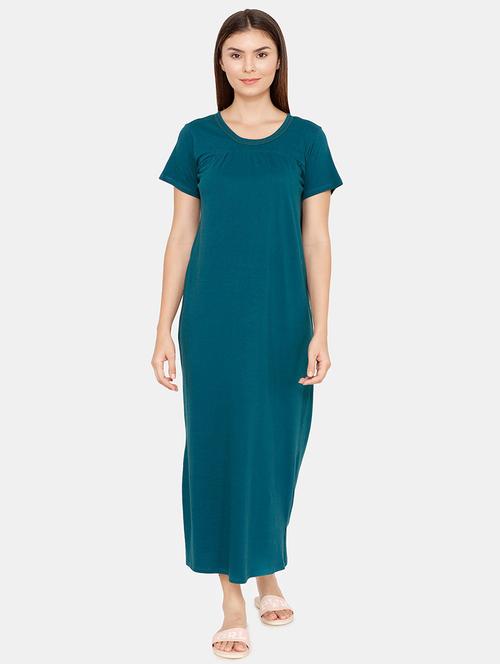 round neck solid nighty - 16722760 - Very Small Image - 1