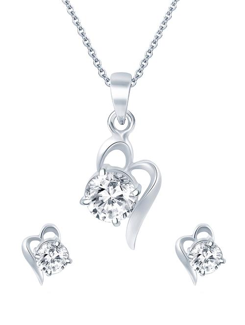 white metal pendants and earring - 16723023 - Very Small Image - 1