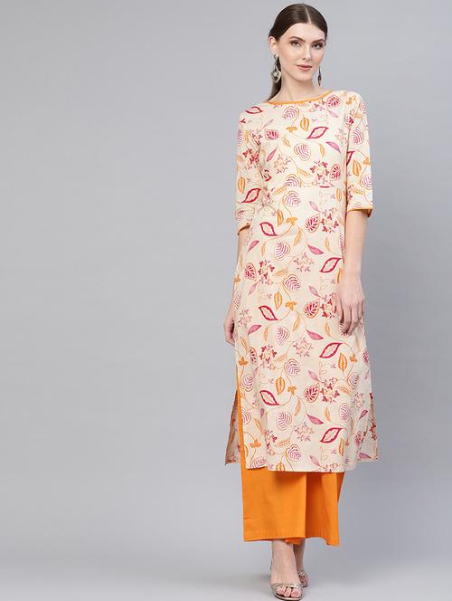 floral printed kurta palazzo set - 16723240 - Very Small Image - 1