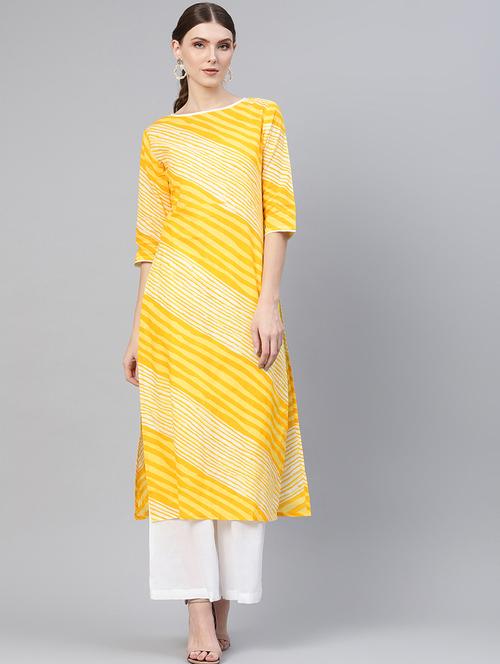 leheriya print kurta palazzo set - 16723241 - Very Small Image - 1