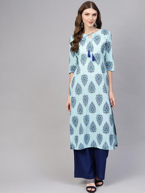 printed straight kurta - 16723258 - Very Small Image - 1