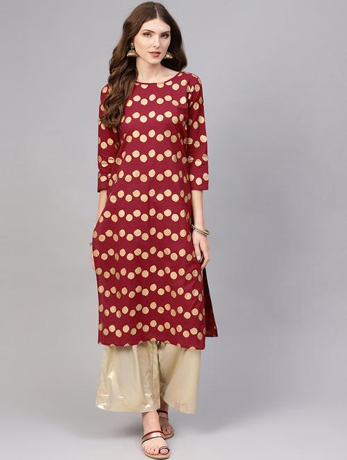 geometrical straight kurta - 16723263 - Very Small Image - 1