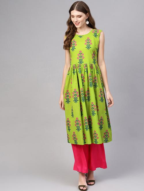 floral flared kurta - 16723265 - Very Small Image - 1
