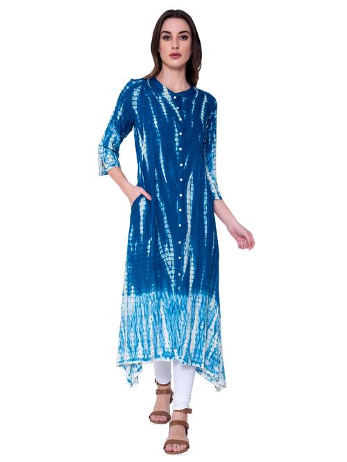 shibori asymmetric kurta - 16724870 - Very Small Image - 1