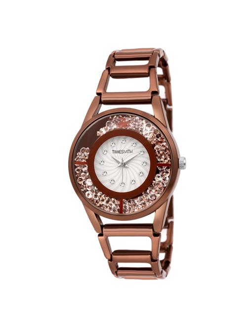 timesmith white dial brown stainless steel strap analog watch for women tsc-063ktd1 - 16724984 - Very Small Image - 1