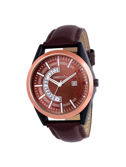 timesmith brown dial brown leather analog watch for men tsc-101 ktd1 - 16725008 - Very Small Image - 1