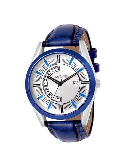 timesmith white dial blue leather analog watch for men tsc-105 ktd1 - 16725012 - Very Small Image - 1