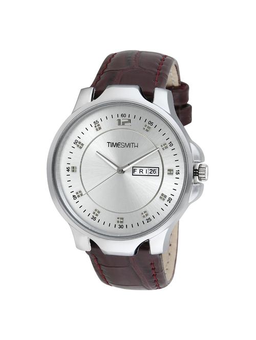 timesmith white dial brown leather analog watch for men tsc-027ktd1 - 16725161 - Very Small Image - 1