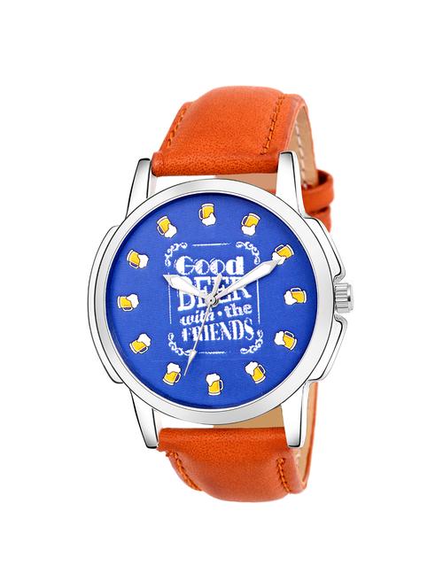 timesmith blue dial brown leather strap branded analog watch for men tsc-beerktd1 - 16725187 - Very Small Image - 1