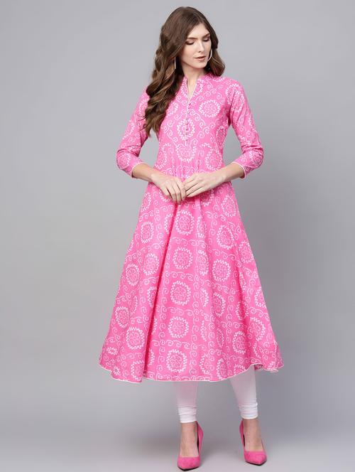 bandhani flared kurta - 16726021 - Very Small Image - 1