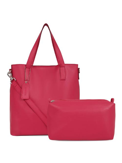 pink leatherette combo handbag - 16726138 - Very Small Image - 1