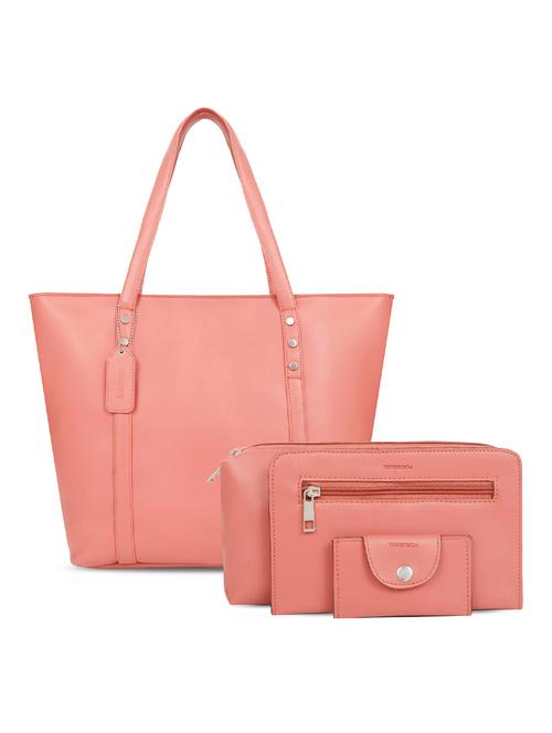 pink leatherette combo handbag - 16726165 - Very Small Image - 1