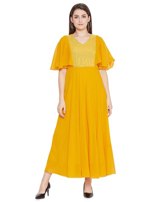 sequin embellished v-neck a-line dress - 16726893 - Very Small Image - 1