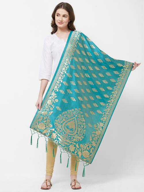 self design woven dupatta - 16727068 - Very Small Image - 1