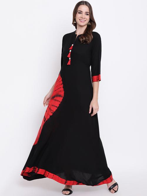 tie & dye flared kurta - 16728407 - Very Small Image - 1