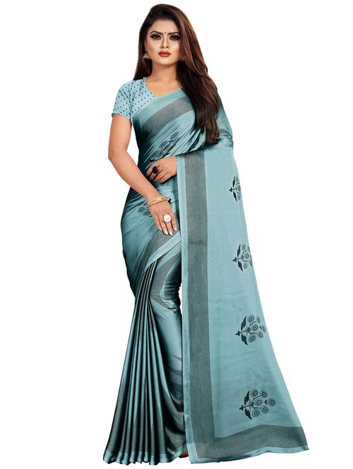 floral printed saree with blouse - 16728435 - Very Small Image - 1