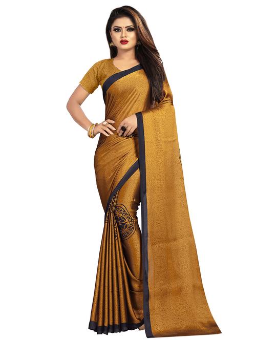 solid printed saree with blouse - 16728437 - Very Small Image - 1